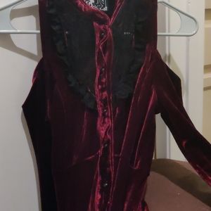 Killstar velvet cold shoulder dress